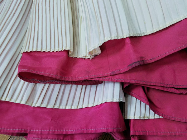 White and Pink Sleeveless Gown <br> (B-33.5" W-27" H-40")