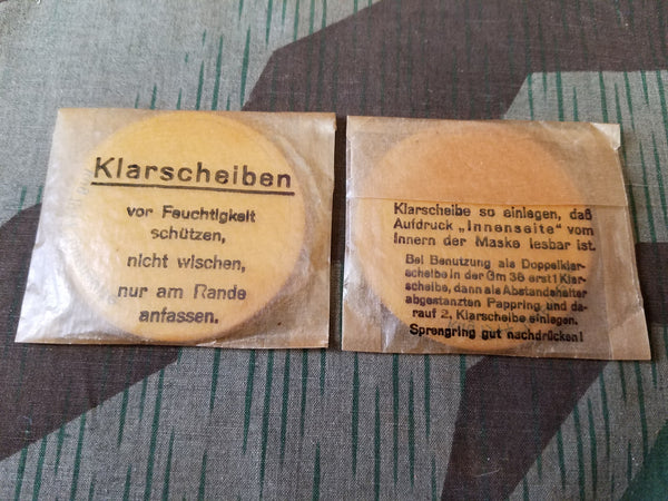 Original Gas Mask Spare Lenses 1944