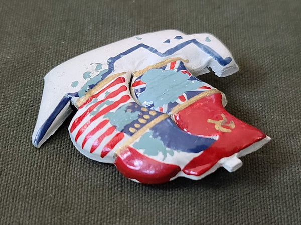 Sailboat Pin with Allied Flags