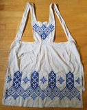 Vintage 1930s/1940s WWII-era German Apron with Blue Needlework Designs