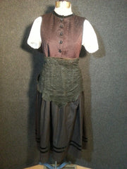 Vintage Edwardan Victorian Pre-WWII German Dirndl w/ Painted Skirt