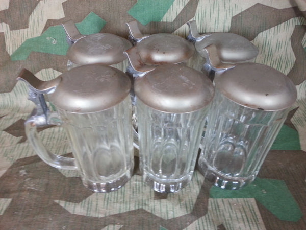Vintage WWII German Thüringer Burg Glass Beer Mugs