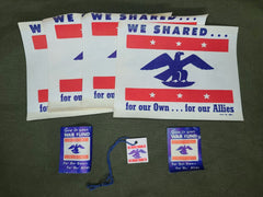 WWII War Fund "for our Own...for our Allies" Adhesive Sticker Set