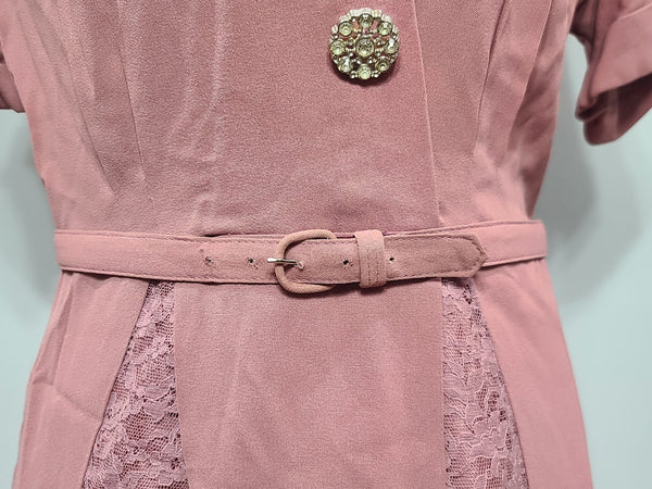 Pink Dress with Lace Inserts <br> (B-43" W-31" H-43")