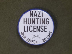 Repro "Nazi Hunting License" Pinback Button