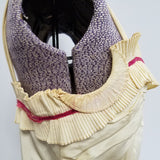 White and Pink Sleeveless Gown <br> (B-33.5" W-27" H-40")