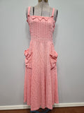 Pink Seersucker Sleeveless Dress <br> (B-33" W-26")