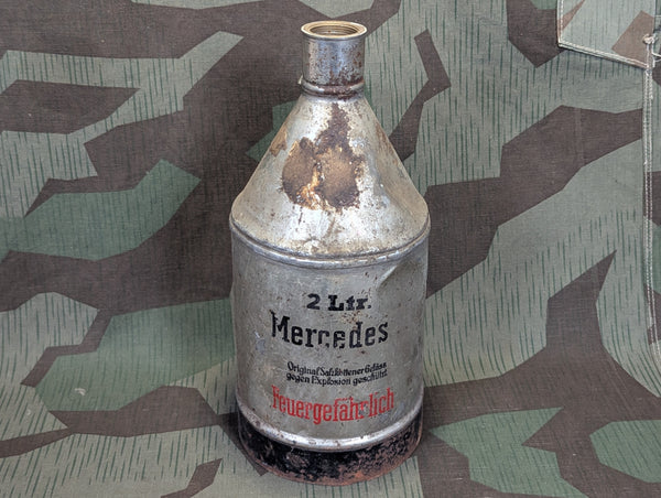 1920s 1930s German Mercedes 2L Fuel Can Safety Canister for Flammable Liquids