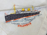 1930s German Norddeutscher Lloyd Columbus Cruise Ship Hankie