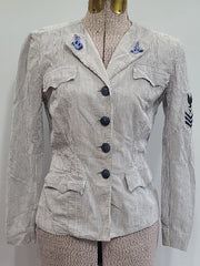 US Navy WAVES Seersucker Jacket (as-is) <br> (B-35.5" W-26.5")