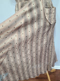 Brown Tan Stripe Dress <br> (B-38" W-28" H-40")