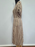 Brown Tan Stripe Dress <br> (B-38" W-28" H-40")