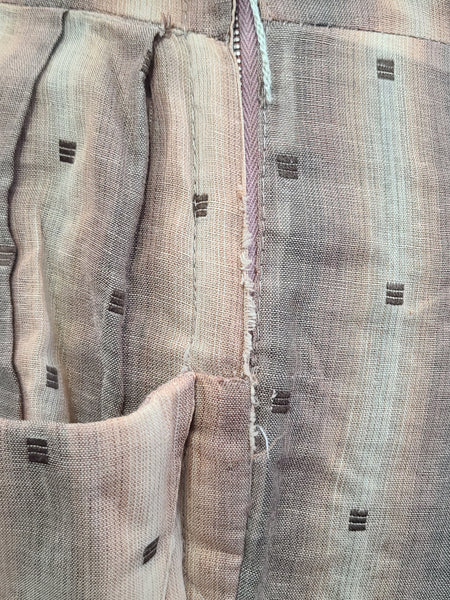 Brown Tan Stripe Dress <br> (B-38" W-28" H-40")