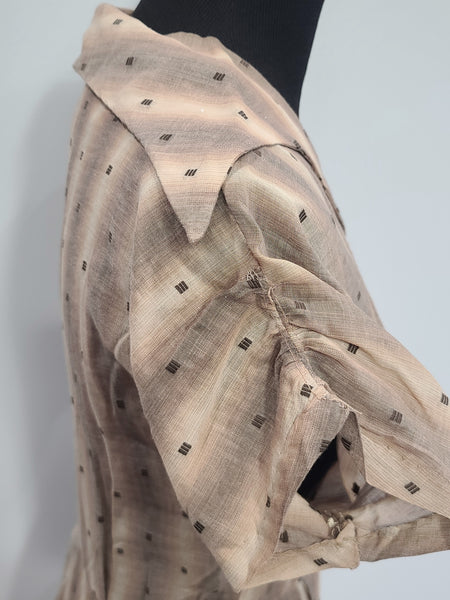 Brown Tan Stripe Dress <br> (B-38" W-28" H-40")
