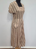 Brown Tan Stripe Dress <br> (B-38" W-28" H-40")