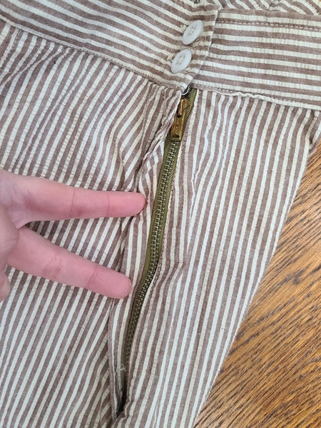 Army Nurse Seersucker Trousers <br> (W-26" H-37")