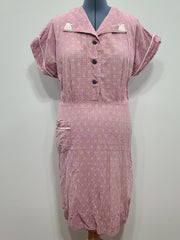 Dusty Rose Flower Print Dress <br> (B-52" W-44" H-49.5")