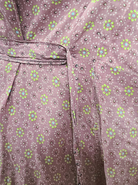 Dusty Rose Flower Print Dress <br> (B-52" W-44" H-49.5")