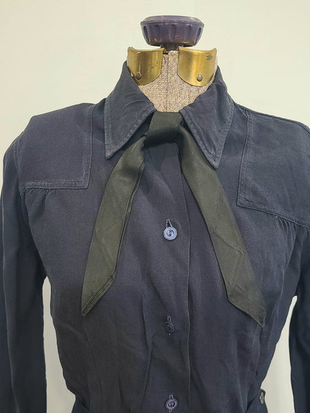 Navy WAVES Uniform: Jacket, Skirt, Blouse & Tie (Named) <br> (B-35" W-24.5" H-34")