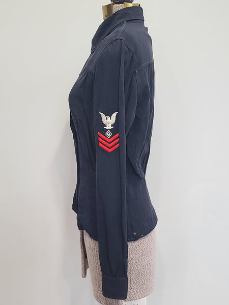 Navy WAVES Uniform: Jacket, Skirt, Blouse & Tie (Named) <br> (B-35" W-24.5" H-34")