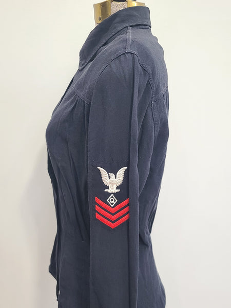 Navy WAVES Uniform: Jacket, Skirt, Blouse & Tie (Named) <br> (B-35" W-24.5" H-34")