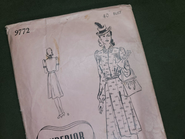 Vintage 1940s Complete Dress Pattern (Bust 40)