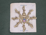 Celluloid Army Eagle and Sword Sweetheart Pin on Card
