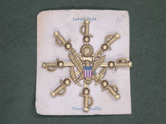 Celluloid Army Eagle and Sword Sweetheart Pin on Card