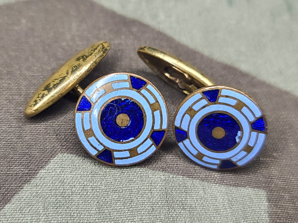 German Art Deco Enamel Cuff Links