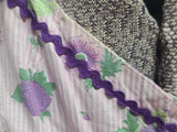 Purple Striped Flower Print Sleeveless Dress <br> (B-32" W-24" H-38")