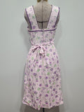 Purple Striped Flower Print Sleeveless Dress <br> (B-32" W-24" H-38")