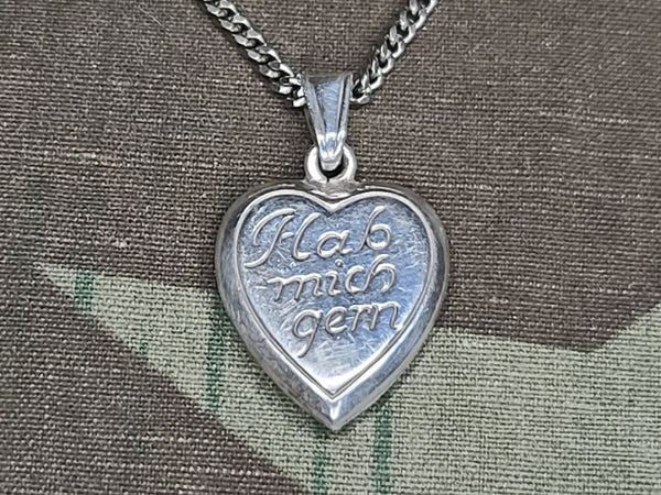 German "Hab Mich Gern" Necklace 835 Silver