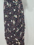 Flower and Leaf Print Cold Rayon Dress <br> (B-36" W-28" H-37")