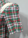 Green and Red Plaid Dress with White Trim <br> (B-33.5" W-26" H-36")