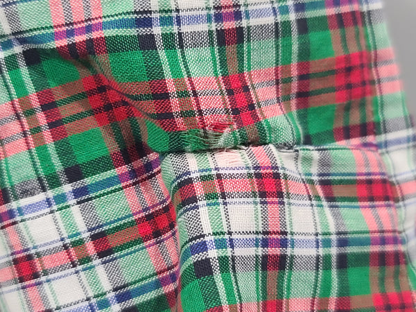 Green and Red Plaid Dress with White Trim <br> (B-33.5" W-26" H-36")