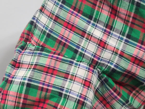 Green and Red Plaid Dress with White Trim <br> (B-33.5" W-26" H-36")