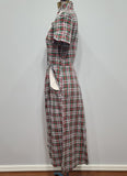 Green and Red Plaid Dress with White Trim <br> (B-33.5" W-26" H-36")