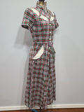 Green and Red Plaid Dress with White Trim <br> (B-33.5" W-26" H-36")