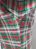 Green and Red Plaid Dress with White Trim <br> (B-33.5" W-26" H-36")