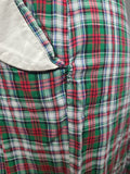 Green and Red Plaid Dress with White Trim <br> (B-33.5" W-26" H-36")