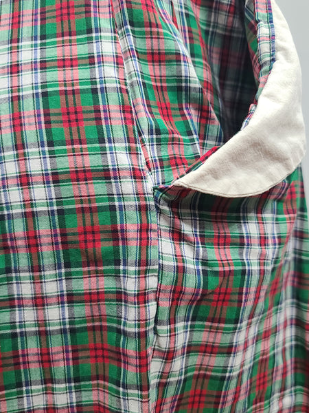 Green and Red Plaid Dress with White Trim <br> (B-33.5" W-26" H-36")