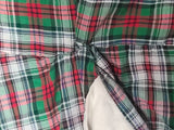 Green and Red Plaid Dress with White Trim <br> (B-33.5" W-26" H-36")