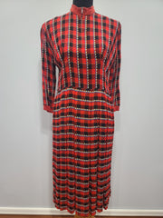 German Red and Black Plaid Dress with Heart Designs <br> (B-38" W-32" H-48")
