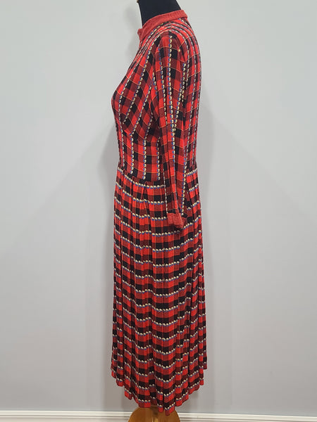 German Red and Black Plaid Dress with Heart Designs <br> (B-38" W-32" H-48")