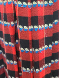 German Red and Black Plaid Dress with Heart Designs <br> (B-38" W-32" H-48")