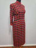 German Red and Black Plaid Dress with Heart Designs <br> (B-38" W-32" H-48")