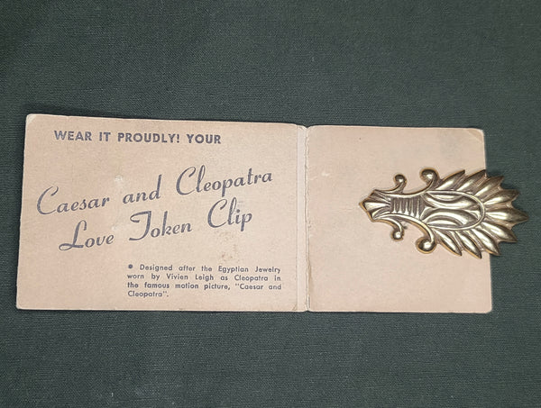Caesar and Cleopatra Love Token Clip on Card (from the 1945 movie)