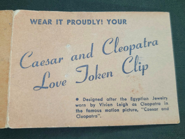 Caesar and Cleopatra Love Token Clip on Card (from the 1945 movie)