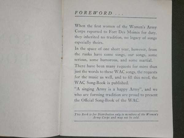 Original WAC Song Book