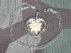 Edelweiss Flower Heart Shaped Necklace